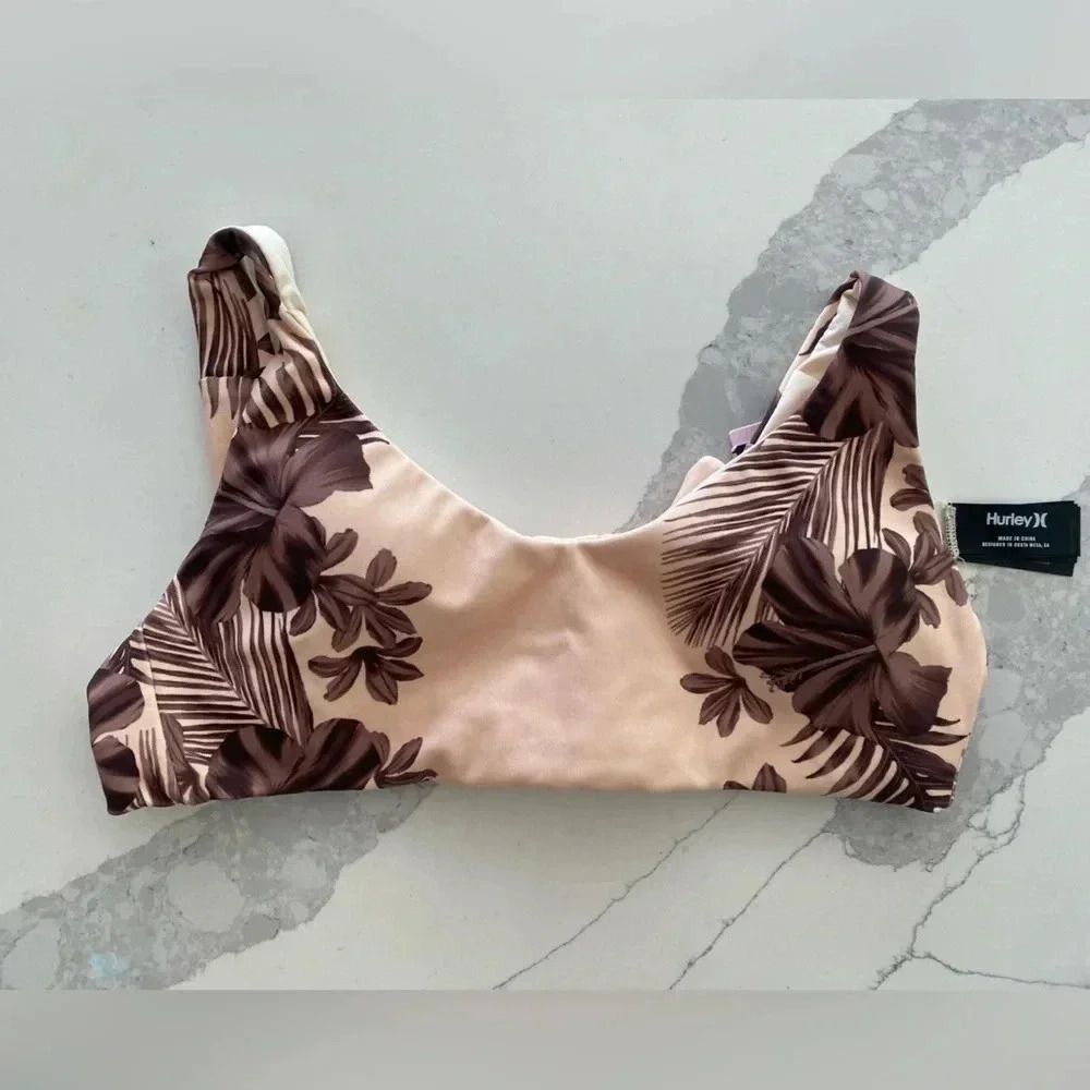 Hurley Adjustable 2-Piece Hawaiian Lei Max Top (S) Bottom (XS) Bikini Set NWT - Picture 5 of 9
